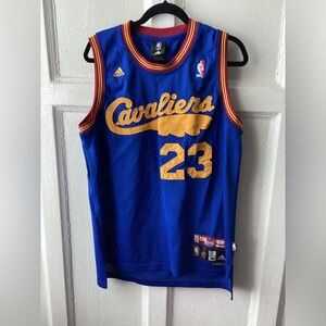 Adidas Cavaliers LeBron James Royal Blue and Gold Jersey
